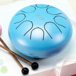 Hluru Glucophone Steel Tongue Drum 6 Inch 8 Notes Key D5 Ethereal Drum Tone Drum Percussion Musical Instrument