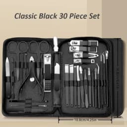 30pcs Professional Stainless Steel Nail Clipper Set Green Nail Tools Manicure Pedicure Set of 30pcs Travel Grooming Kit