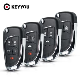 KEYYOU Modified Filp Car Key Shell Fob Remote Case For Chevrolet Cruze Epica Lova Camaro Impala 2 3 4 5 Button HU100 Blade