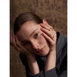 Yhpup High Quality Minimalist Stainless Steel PVD Plated Heart Geometric Chic Finger Ring Golden Fashion Jewelry Women Gift