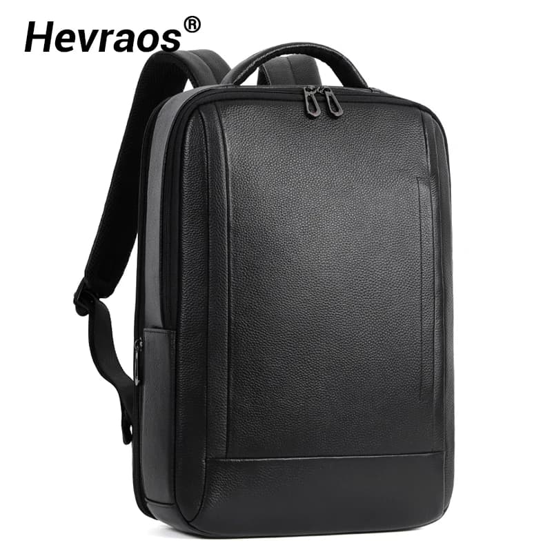 15.6 inch Laptop Backpack Men 100% Genuine Leather Men's Backpack USB Charge Backpacks Travel Bag Schoolbag Student Bookbag