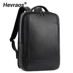 15.6 inch Laptop Backpack Men 100% Genuine Leather Men's Backpack USB Charge Backpacks Travel Bag Schoolbag Student Bookbag