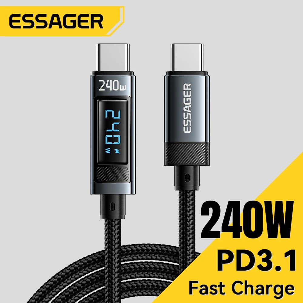 Essager 240W USB Type C To USB C Cable 100W PD 3.1 Fast Charging Charger Wire For iPhone 15 Pro max Macbook Pro Xiaomi Samsung