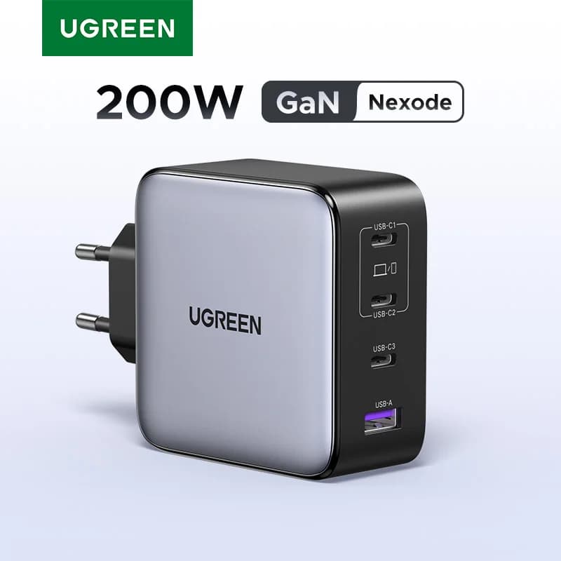 UGREEN 200W Travel GaN Charger PD 3.1 140W QC4.0 3.0 Quick Charge For Macbook Pro Laptops iPhone 18 17 Samsung S26 Xiaomi Tablet
