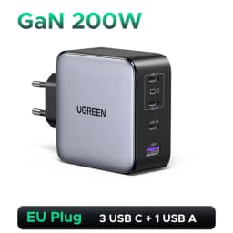 UGREEN 200W Travel GaN Charger PD 3.1 140W QC4.0 3.0 Quick Charge For Macbook Pro Laptops iPhone 18 17 Samsung S26 Xiaomi Tablet