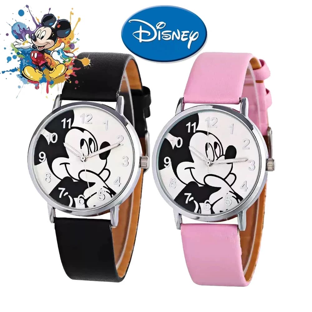 Mickey Children's Fashion Student Watch Quartz Watch Cartoon Cute Dial PU Leather Fashion Strap Children's Student Watch Gift