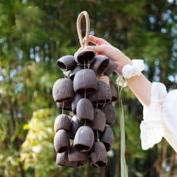 Natural Fruit Shell Hand Bell Sound Healing Outdoor Wind Chimes Meditation Yoga Spiritual Chime Bell Percussion Instrument
