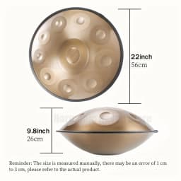 440/432Hz 12/10/9 Notes 22inch Carve Golden Handpan Drum D Minor Steel Tongue Drum Beginner Percussion Instrument Hand Drum Gift