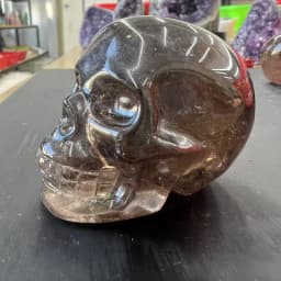 Crystal Skull Natural Smoky Quartz Gemstone Cranium Reiki Healing Decoration