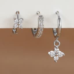 3PCS Fashion Orange Blue Zircon Hanging Earrings Set for Women Stainless Steel Flower Dangle Earring Piercing Jewelry