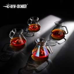 MHW-3BOMBER Hill Coffee Server Guide Extraction Pour Over Coffee Server Ergonomic Handle High-Borosilicate Glass For Barista