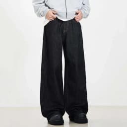 IEFB Simple Men's Denim Pants Vintage Washing Wide Leg Loose Jeans Casual Straight American Style Male Trousers New 2026 9W190