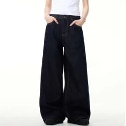 IEFB Simple Men's Denim Pants Vintage Washing Wide Leg Loose Jeans Casual Straight American Style Male Trousers New 2026 9W190