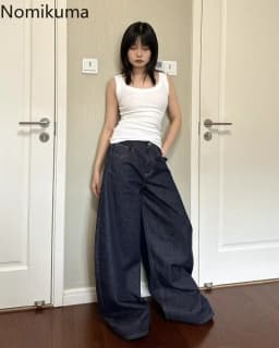 Jeans Women Streetwear Chic Y2k Wide Leg Pants 2025 New Bottms High Waist Straight Denim Trousers Casual Korean Pantalon Femme