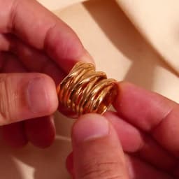 MamacitaSlay Minimalist 316L Stainless Steel Multilayer Winding Ring Waterproof 18K Gold Plated Jewelry Women's Unique Cool Ring