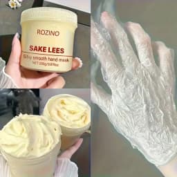 280g Large Capacity Wine Lees Silk Hand Mask (100 Free Gloves Included) - Hypoallergenic Moisturizing and Brightening Formula, Suitable for Rough, Dry, and Peeling Hands, Improves Fine Lines and Dark Spots, Suitable for All Light Beige Skin Tones, Hand Moisturizing Cream
