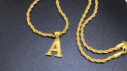 Anniyo A-Z Letters Necklaces Women Men Gold Plated Initial Pendant Rope Chain English Letter Jewelry Alphabet African #058002B
