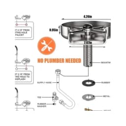 Stainless Steel Glass Rinser High-Pressure Cup Washer Sink Washer Glass Cup Bottle Washer Kitchen Sink Accessories