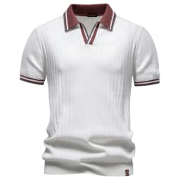 AIOPESON Men's Polo Shirt 100% Cotton Soft Skin Friendly Solid Color Collar Elegant Casual Old Money Style Men Clothing