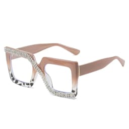Colorful Anti Blue Light Glasses For Women Square Oversized Black Ladies Optical Glasses Frame Clear Lens Female Eyeglasses