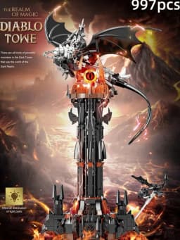 Moc-Lord Movie Rings Model The Fell Beast Magic Tower Building Blocks Fortress Castle Creative Assemble Bricks Toys Gift For Ki