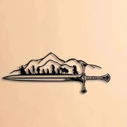 Elegant Iron Wall Hanging Black Mountain Sword Cutout Metal Art for Indoor Decor TV Background Wall Decoration