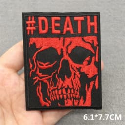 Punk Skull Embroidered Patches For Clothing Sticker Horror Patch Iron On Patches On Clothes DIY Sewing/Fusible Patch