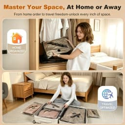 Vacuum Bags for Clothes Travel Set,Clothing Compression Bag That Saves Luggage Space,With Electric Pump for Travel & Home