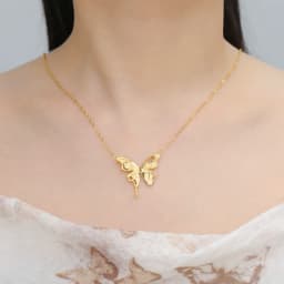 Skyrim Butterfly Pendant Necklace Stainless Steel Gold Color Women's Chain Choker Fashion Animal Jewelry New Year Gift Wholesale