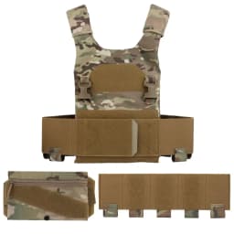 Tactical AC-1 Lightweight Vest Plate Carrier Set with Triple Magazine Elastic Pouch, Candy Storage Hunting Bag, 2.5cm Buckle