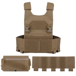 Tactical AC-1 Lightweight Vest Plate Carrier Set with Triple Magazine Elastic Pouch, Candy Storage Hunting Bag, 2.5cm Buckle