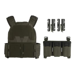 Tactical Sub-Zero Plate Carrier Airsoft Hunting Vest with MultiCaliber 9MM 6Pcs Long Mag/5.56 Triple Magazine Pouch