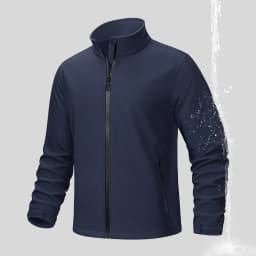 TACVASEN Fleece Lined Softshell Jacket Men's Full Zip Up Rain Jacket Outdoor Work Jacket Spring Trekking Hiking Windbreaker Male