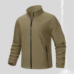 TACVASEN Fleece Lined Softshell Jacket Men's Full Zip Up Rain Jacket Outdoor Work Jacket Spring Trekking Hiking Windbreaker Male