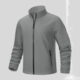 TACVASEN Fleece Lined Softshell Jacket Men's Full Zip Up Rain Jacket Outdoor Work Jacket Spring Trekking Hiking Windbreaker Male