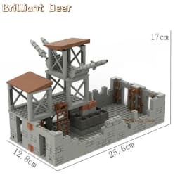 Abandoned Ruined Buildings MOC WW2 Pubg Military Base DIY Scenes Building Blocks Set Parts for Army Soldier Figures Boys Toys