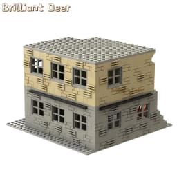 Abandoned Ruined Buildings MOC WW2 Pubg Military Base DIY Scenes Building Blocks Set Parts for Army Soldier Figures Boys Toys