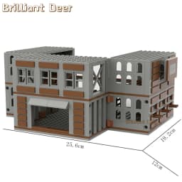 Abandoned Ruined Buildings MOC WW2 Pubg Military Base DIY Scenes Building Blocks Set Parts for Army Soldier Figures Boys Toys