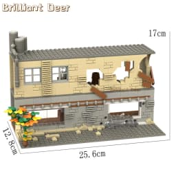 Abandoned Ruined Buildings MOC WW2 Pubg Military Base DIY Scenes Building Blocks Set Parts for Army Soldier Figures Boys Toys