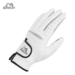 GVOVLVF Golf Gloves Genuine Sheepskin Leather Men Non-slip Soft Fabric Breathable Comfortable Fitting For Golfers