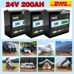 LiFePO4 24V 200AH Lithium Iron Phosphate Battery Energy Storage System for RV Off-Grid Solar Power Generation