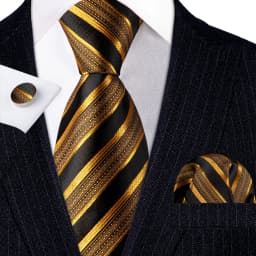 Orange Brown Mens Tie Hanky Cufflinks Set Gold Coffee Jacquard Designer Necktie For Male Wedding Business silk Party
