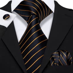Orange Brown Mens Tie Hanky Cufflinks Set Gold Coffee Jacquard Designer Necktie For Male Wedding Business silk Party