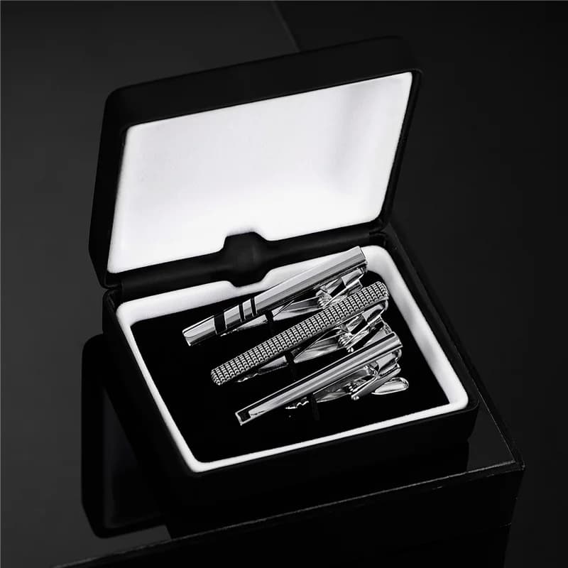 Wed Tie Clips For Men Short Pin Tie Wedding Guests Gifts With Box Tie Clipper To Man Shirt Black Man Cufflinks Fashion Jewelry