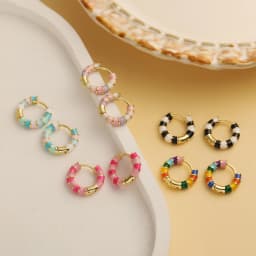 HECHENG, 15MM Enamel Dripping Oil Craft Sweet and Colorful Earrings Ethnic Style Personalized Women's Jewelry 1 Pair