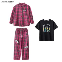 Boys Hip Hop Cool Plaid Shirt Street Dance Pants Girls Fashion Blouse Baggy Sweatpants Children Streetwear Kid Jazz Clothes Sets