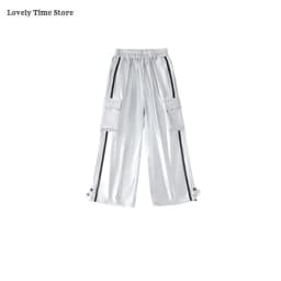 Hip Hop Girls Sweet Shiny Crop Top Silver Cargo Pants Kids K-pop Jazz Dance Clothes Sets Children Streetwear Girl Group Costumes