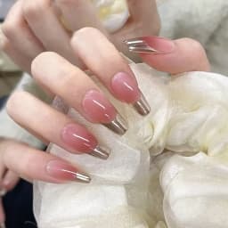 24Pcs Long Stiletto Fake Nails Spicy Girls Charm Manicure Pink Press On Nails Full Cover French False Nails Art for Women