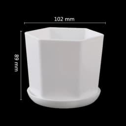 White Minimalist Polygonal Flower Pot With Tray Gardening Thickened Plastic Garden Pot Indoor Small Potted Plants Fleshy 1 Pc