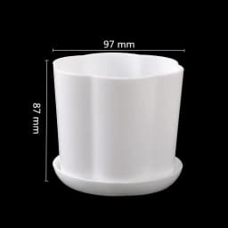 White Minimalist Polygonal Flower Pot With Tray Gardening Thickened Plastic Garden Pot Indoor Small Potted Plants Fleshy 1 Pc